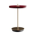 Червена LED затъмняваща се настолна лампа с метален абажур (височина 31 cm) Asteria Move – UMAGE