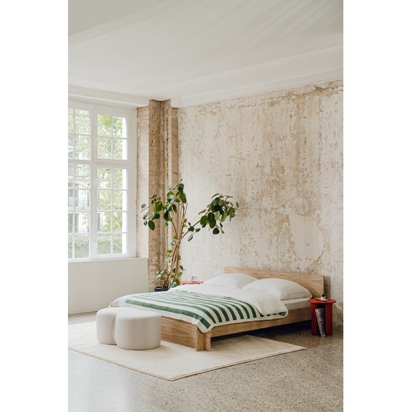 Двойно легло 200x200 cm ПДЧ/от шперплат от декор от дъб  с включена подматрачна рамка в естествен цвят Valt – noo.ma-image-3