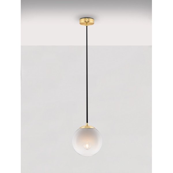 Бяло/ в златист цвят стъклено висящо осветително тяло ø 20 cm Vita – Nova Luce-image-3