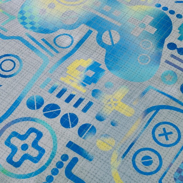 Сив еластичен единичен детски чаршаф от микрофибър за висок матрак 90x190 cm Gamer – Catherine Lansfield-image-2