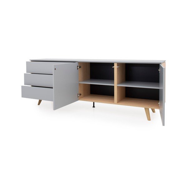Сив скрин с чекмеджета , ширина 210 cm Plain - Tenzo-image-2