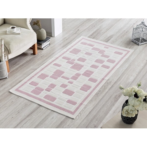 Koberec Pink Tiles, 100 x 150 cm