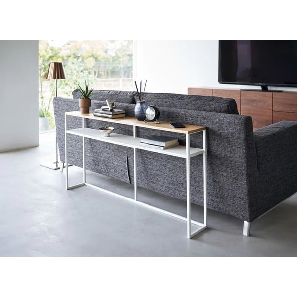 Конзолна маса от декор от ясен в бял и светлокафяв цвят 20,5x126 cm Tower – YAMAZAKI-image-1