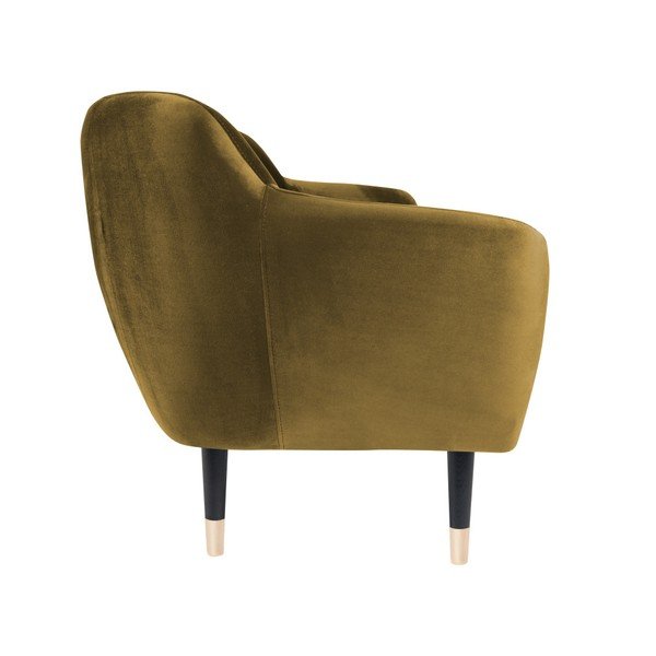Горчичножълт диван с черни крачета Mazzini Sofas Benito, 188 cm-image-3
