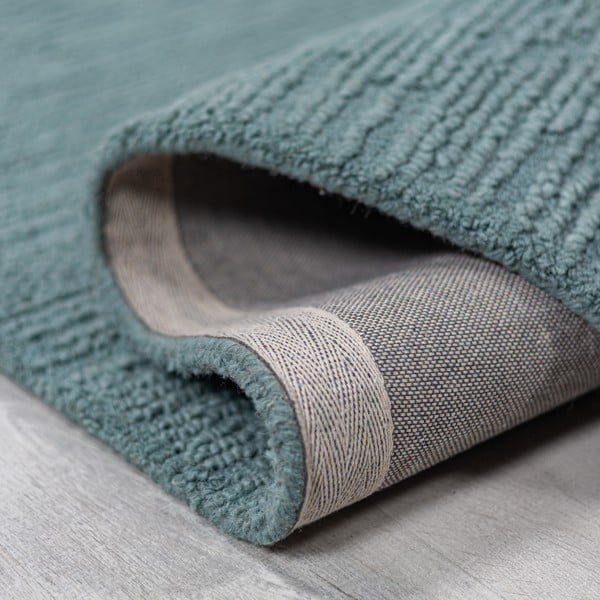 Сиво-син ръчно изработен вълнен килим 160x230 cm Harris Boucle – Flair Rugs-image-3