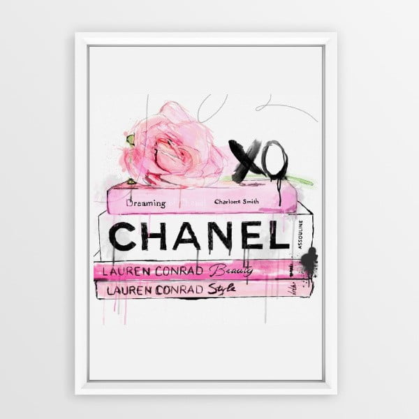 Плакат в рамка , 30 x 20 cm Books Chanel - Piacenza Art