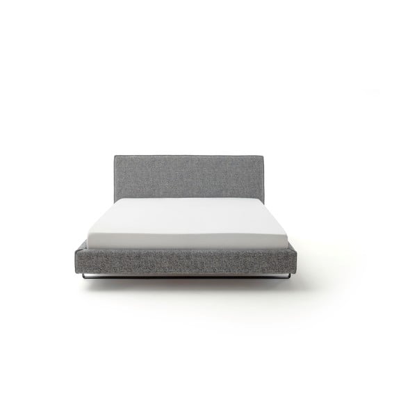 Сиво двойно легло 180x200 cm тапицирано без ламелно дъно La Gomera – Meise Möbel-image-2