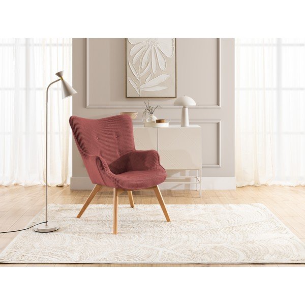 Червено кресло от рипсено кадифе Niko – Ropez-image-4