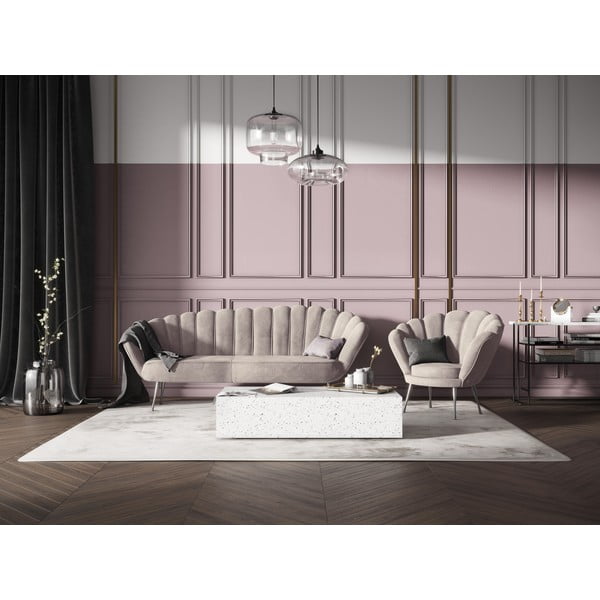 Бежово кадифено кресло Varenne - Interieurs 86-image-1