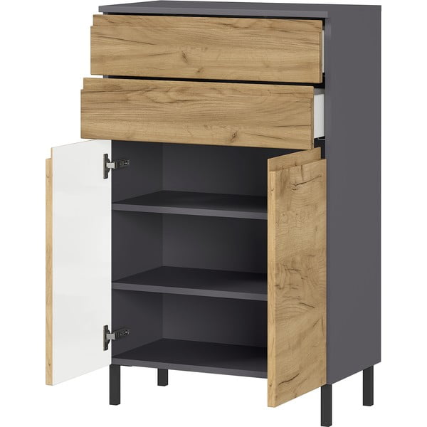 Тъмно сив шкаф за баня в дъб 60x97 cm Salinas - Germania-image-2