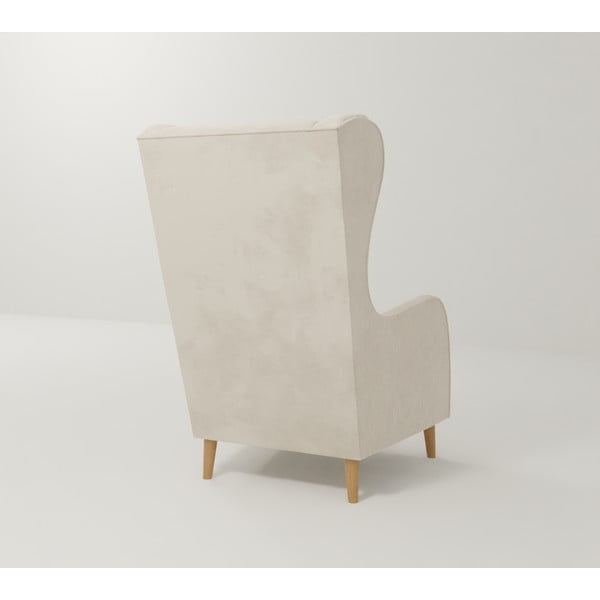 Кремаво кадифено кресло Carole - Ropez-image-2