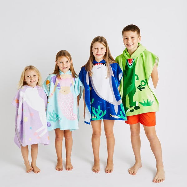 Синьо  памучно детско пончо Shark – Catherine Lansfield-image-4