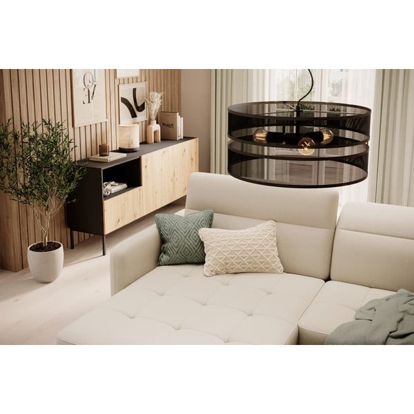 Бежов кадифен разтегателен ъглов диван с място за съхранение (ляв ъгъл) Gomsi – ELTAP-image-4