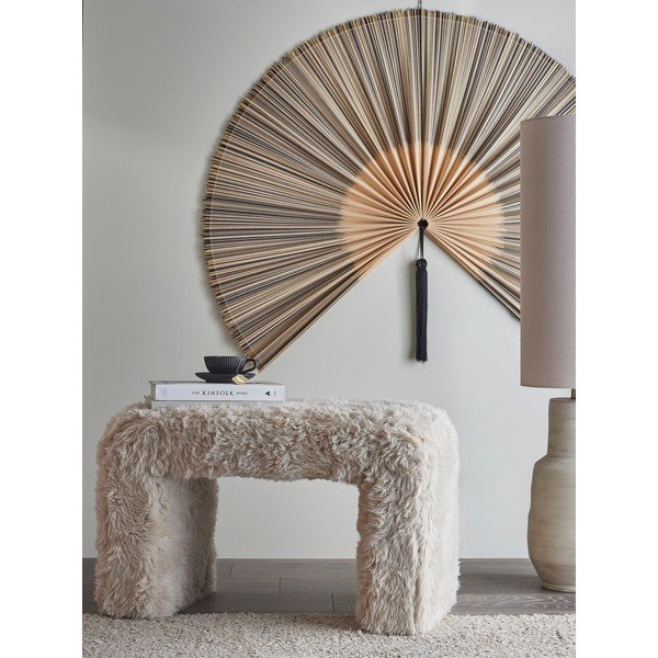 Бежова табуретка от изкуствен косъм Bobbie – Bloomingville-image-1