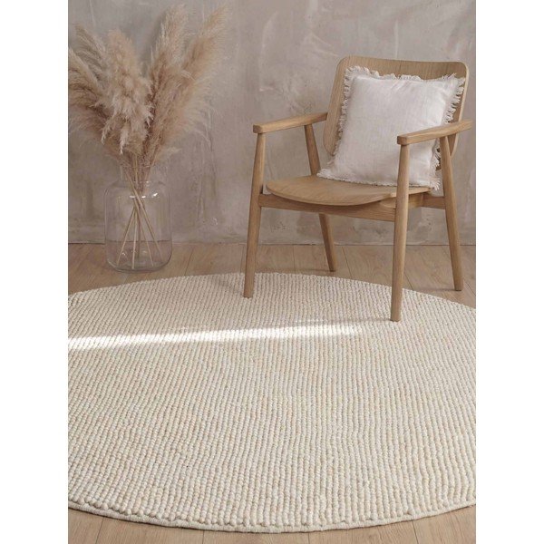 Кремав ръчно изработен вълнен кръгъл килим ø 200 cm Richmond Diana – Ted Baker-image-1