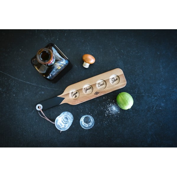 Дървена дъска за сервиране и 4 чаши за шотове Gentlemen's Hardware - Gentlemen's Hardware-image-1