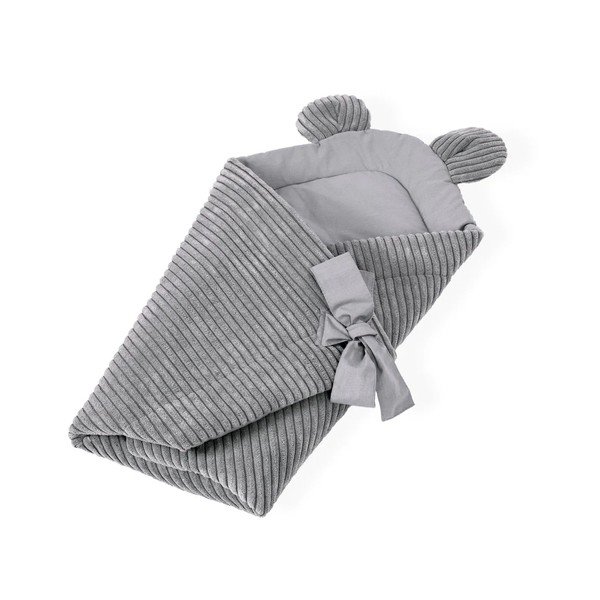 Сиво бебешко одеяло от рипсено кадифе 35x65 cm – Meowbaby-image-1