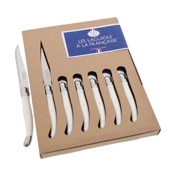 Комплект от 6 бели ножа - Jean Dubost