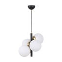 Черно-бяла висяща лампа със стъклен абажур ø 15 cm Forte - Squid Lighting