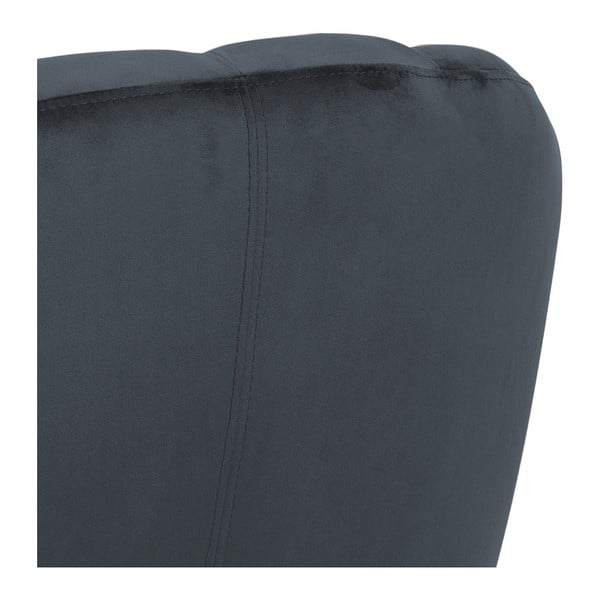 Тъмно сиво кадифено кресло Daniella - Actona-image-2