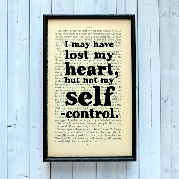 Plakát v dřevěném rámu Emma Self Control