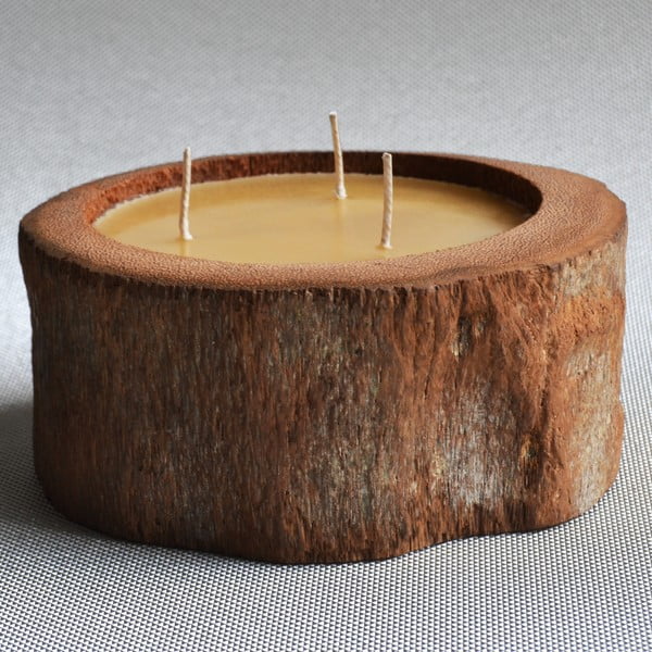 Palmová svíčka Legno se včelím voskem, 40 hodin hoření