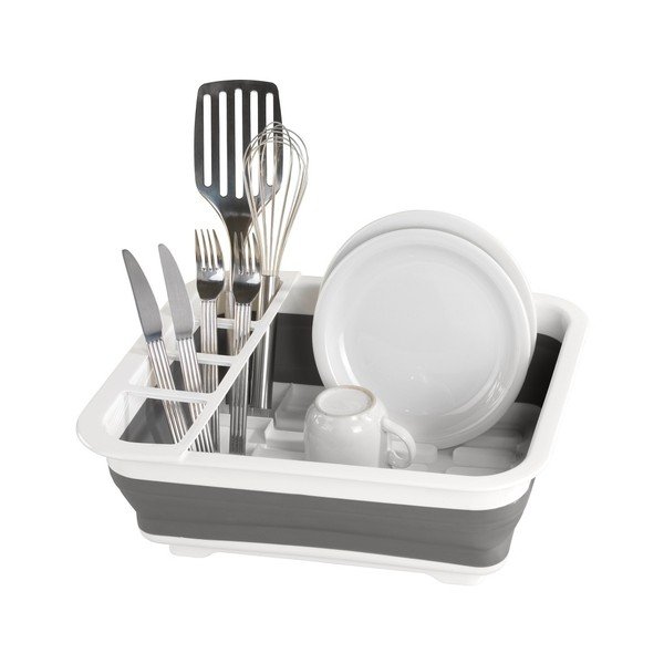 Бяло и сиво сгъваемо устройство за отцеждане на съдове Rack - Wenko-image-3