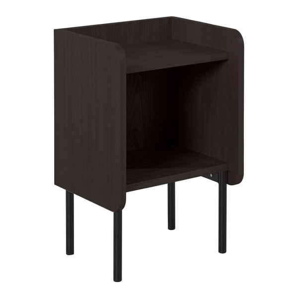 Черно нощно шкафче в дъбов декор с рафтове Wrap - Bonami Selection-image-2