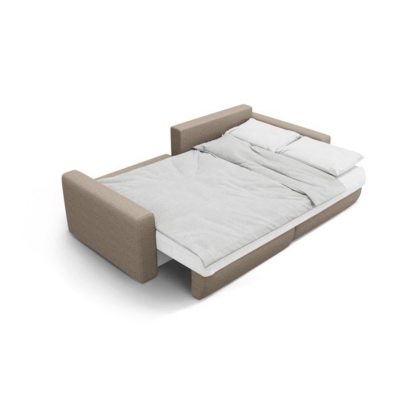 Светлокафяв разтегателен ъглов диван с място за съхранение Belfast – Cosmopolitan Design-image-4