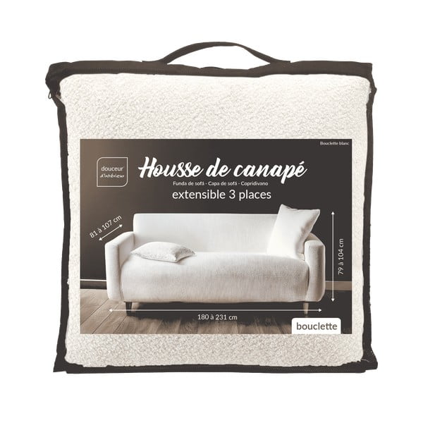 Кремаво триместно ластично покривало за диван Laina – douceur d'intérieur-image-3