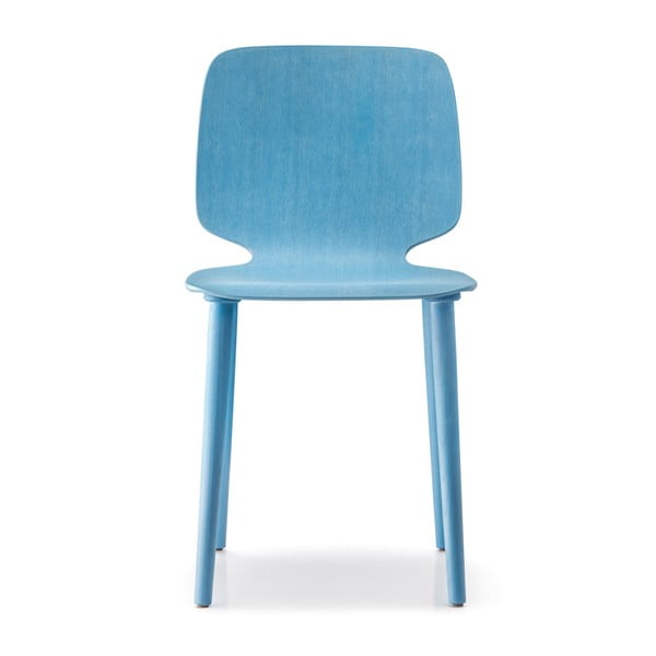 Modrá dřevěná židle Pedrali Babila