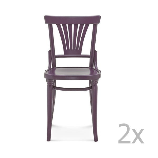 Sada 2 fialových dřevěných židlí Fameg Mathias