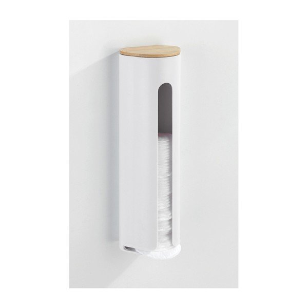 Бяла тава за почистване на тампони, монтирана на стената Laresa - Wenko-image-2