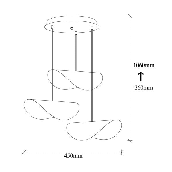 Висящо осветително тяло в черен и златист цвят с метален абажур ø 45 cm Sivani – Opviq lights-image-4