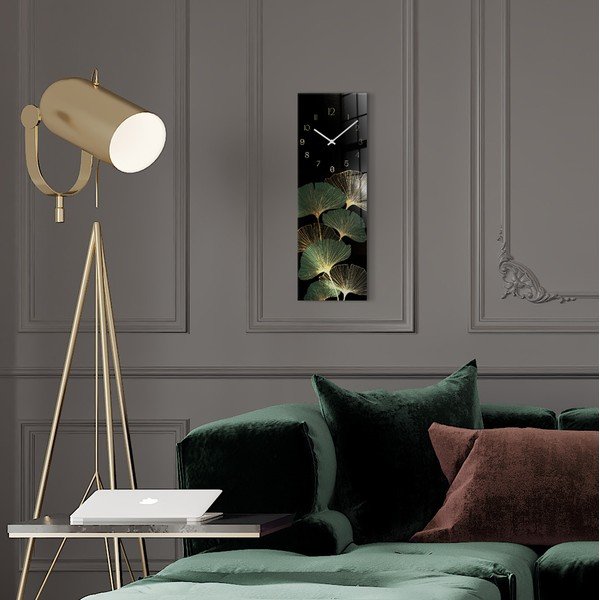 Стъклен стенен часовник Gingko - Styler-image-1