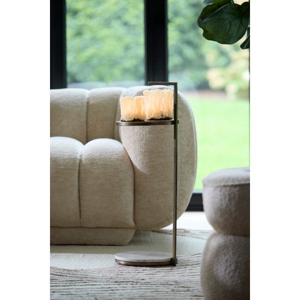 Кръгла странична масичка с мраморна плоча ø 26 cm Leda – Light & Living-image-2