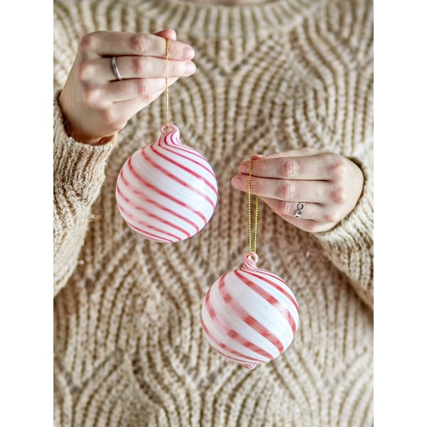 Стъклени коледни топки в комплект от 2 бр. ø 8 cm Zwirl – Bloomingville-image-1