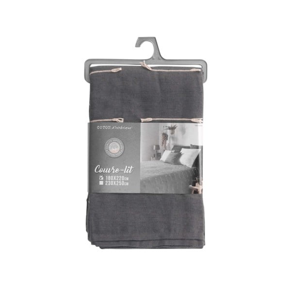 Антрацитно покривало за легло 180x220 cm Fileo – douceur d'intérieur-image-1