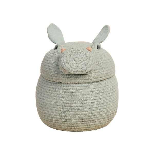 Светлосиня текстилна детска кошница за играчки ø 25x30 cm Henry the Hippo – Lorena Canals