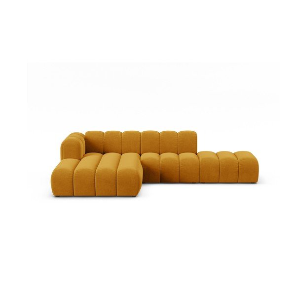 Жълт ъглов диван (ляв ъгъл) Lupine – Micadoni Home