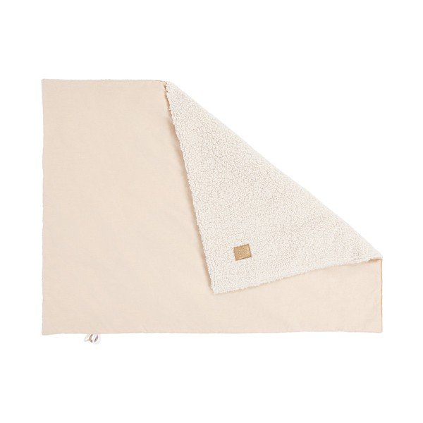 Кремаво бебешко одеяло от шерпа 100x77 cm – Meowbaby-image-1