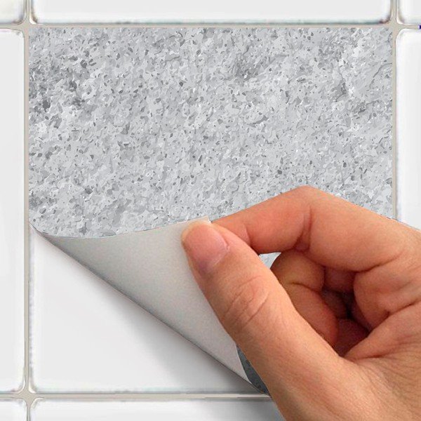 Комплект от 24 стикера за стена Cement Tile Stickers With Stones Effect, 10 x 10 cm - Ambiance-image-2