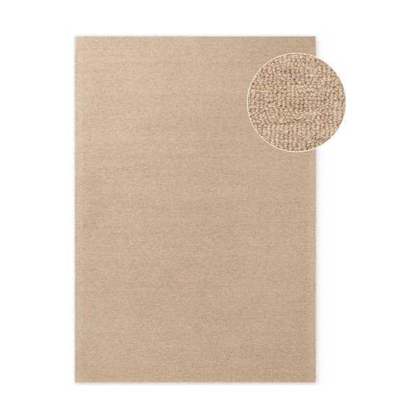 Ръчно изработен вълнен килим в естествен цвят 200x290 cm Puristic Knots – Elle Decoration