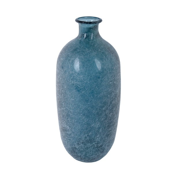 Синя рециклирана стъклена бутилка Napoles, височина 31 cm - Ego Dekor