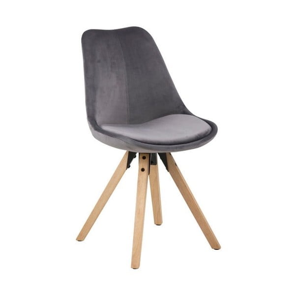 Комплект от 2 сиви трапезни стола Velvet Dima - Actona