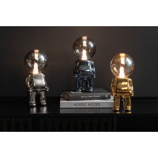 Сива LED затъмняваща се настолна лампа със стъклен абажур (височина 27 cm) Ross – Leitmotiv