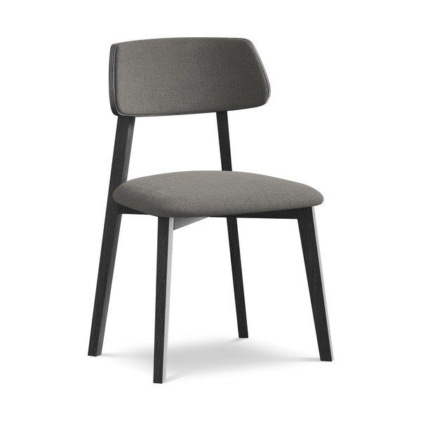 Сив трапезен стол от масивна дървесина Niu – Makamii