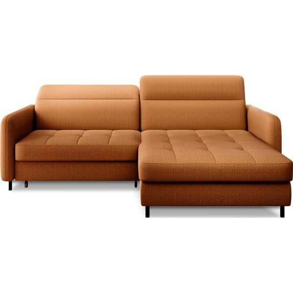 Жълт кадифен разтегателен ъглов диван с място за съхранение (десен ъгъл) Gomsi – ELTAP