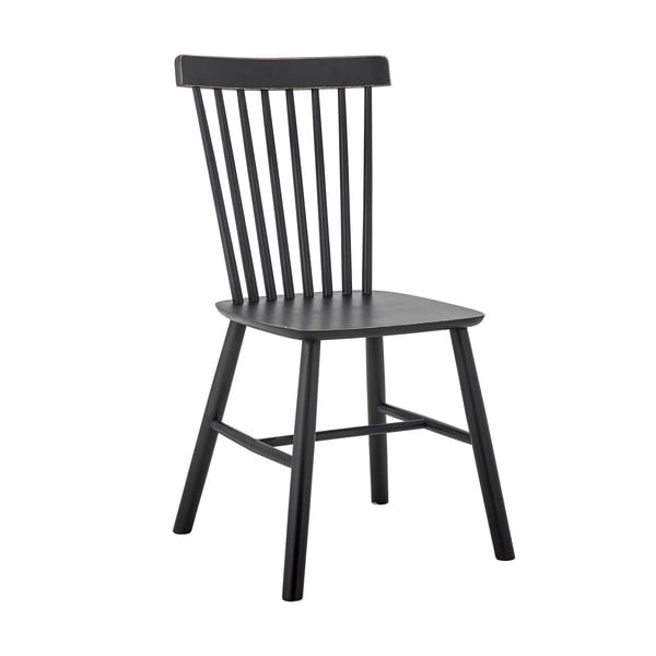 Черен трапезен стол от масивно каучуково дърво Mill – Bloomingville