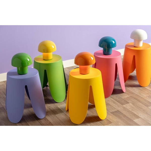 Бяла настолна лампа с метален абажур (височина 20 cm) Fat Mushroom – Leitmotiv-image-3